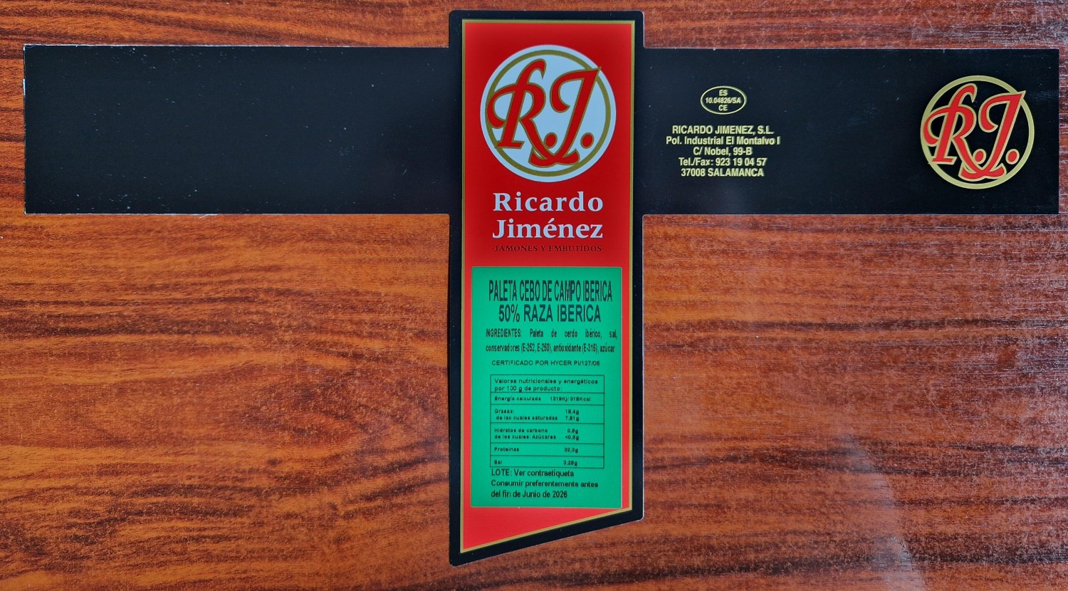 Paleta de cebo de campo ibérica 50% raza Ibérica Ricardo Jiménez - foto 2
