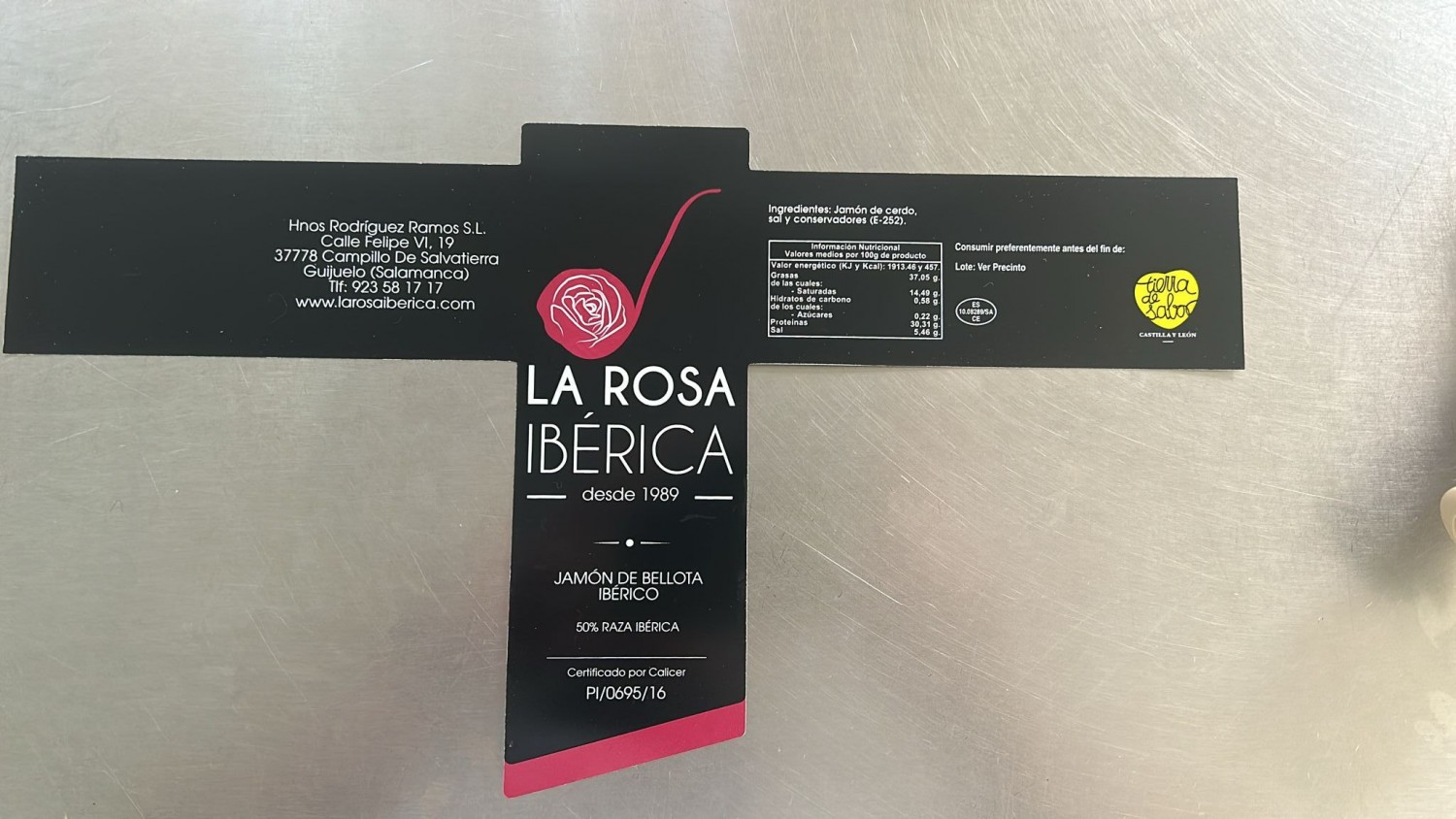 Jamón de Bellota ibérico 50% raza Ibérica /Sello Calidad Garantizada  - foto 2