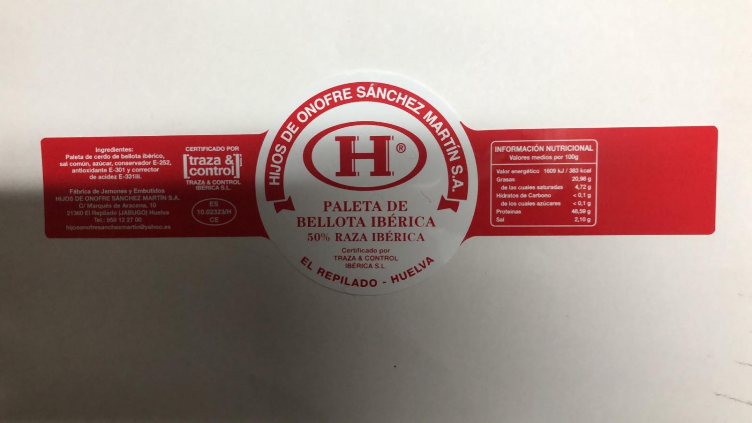 Paleta de bellota ibérica 50% raza ibérica de El Repilado - foto 2