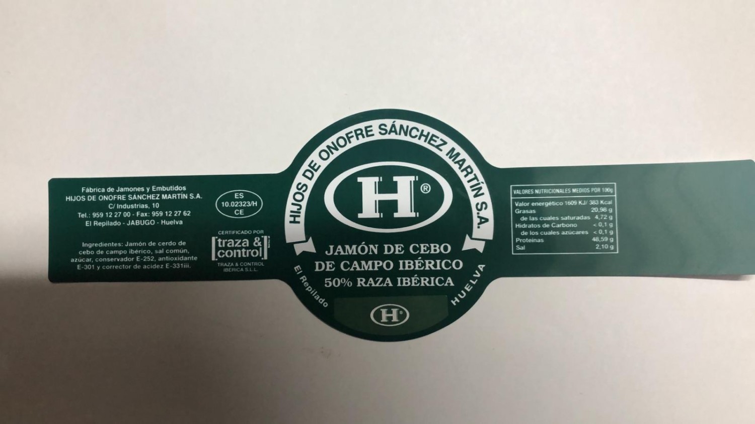Jamón de cebo de campo ibérico 50% raza ibérica de Huelva, Hijos Onofre - foto 2