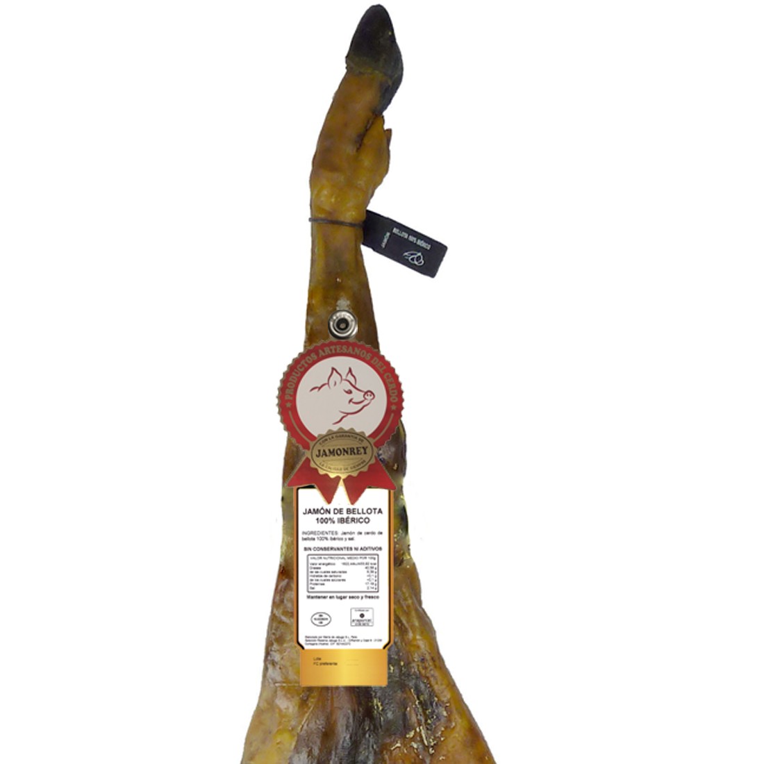 Jamón de bellota 100% Ibérico, JamonRey/ Curado solo con sal marina - foto 2